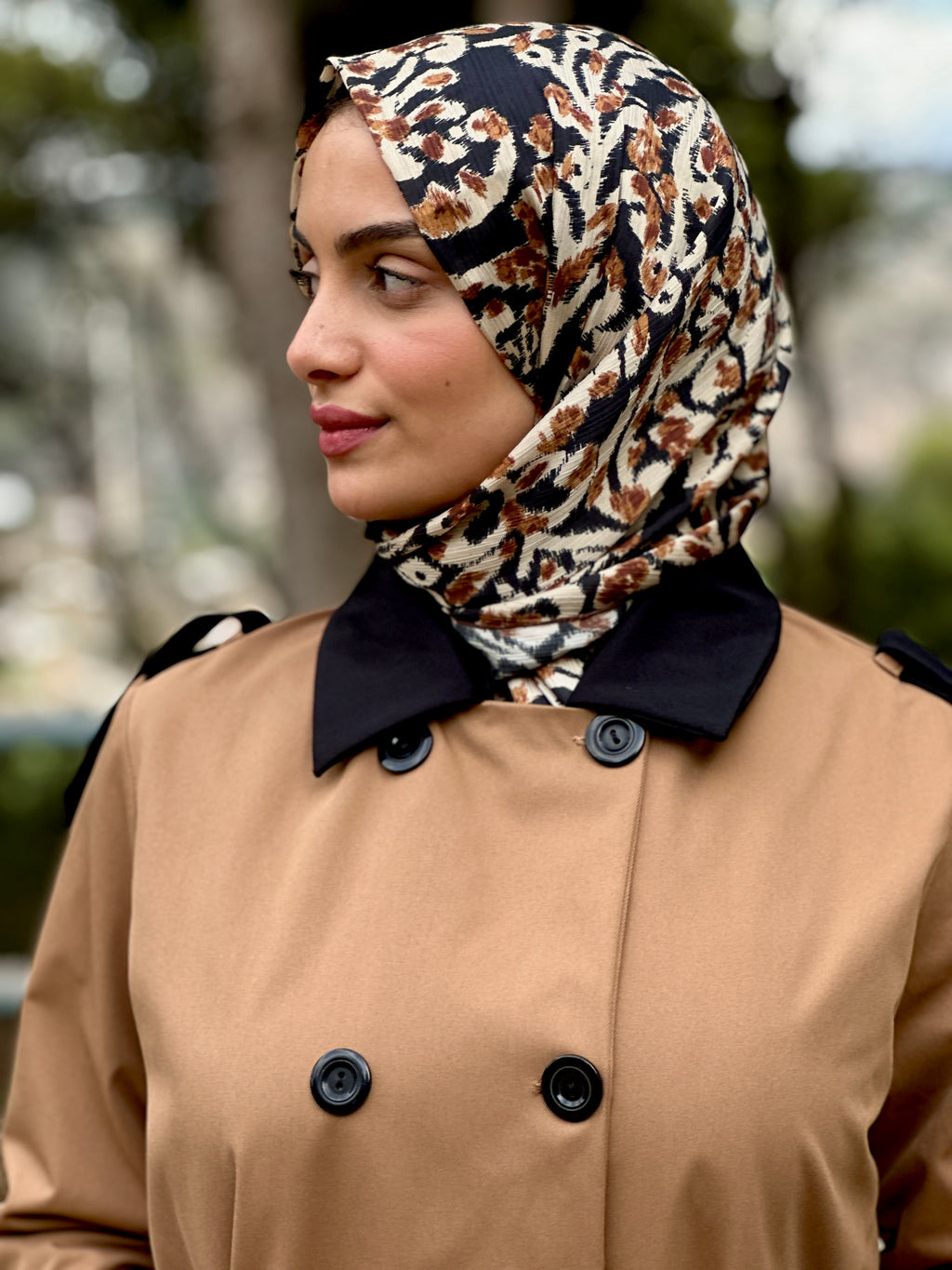 Gabardine camel et noir