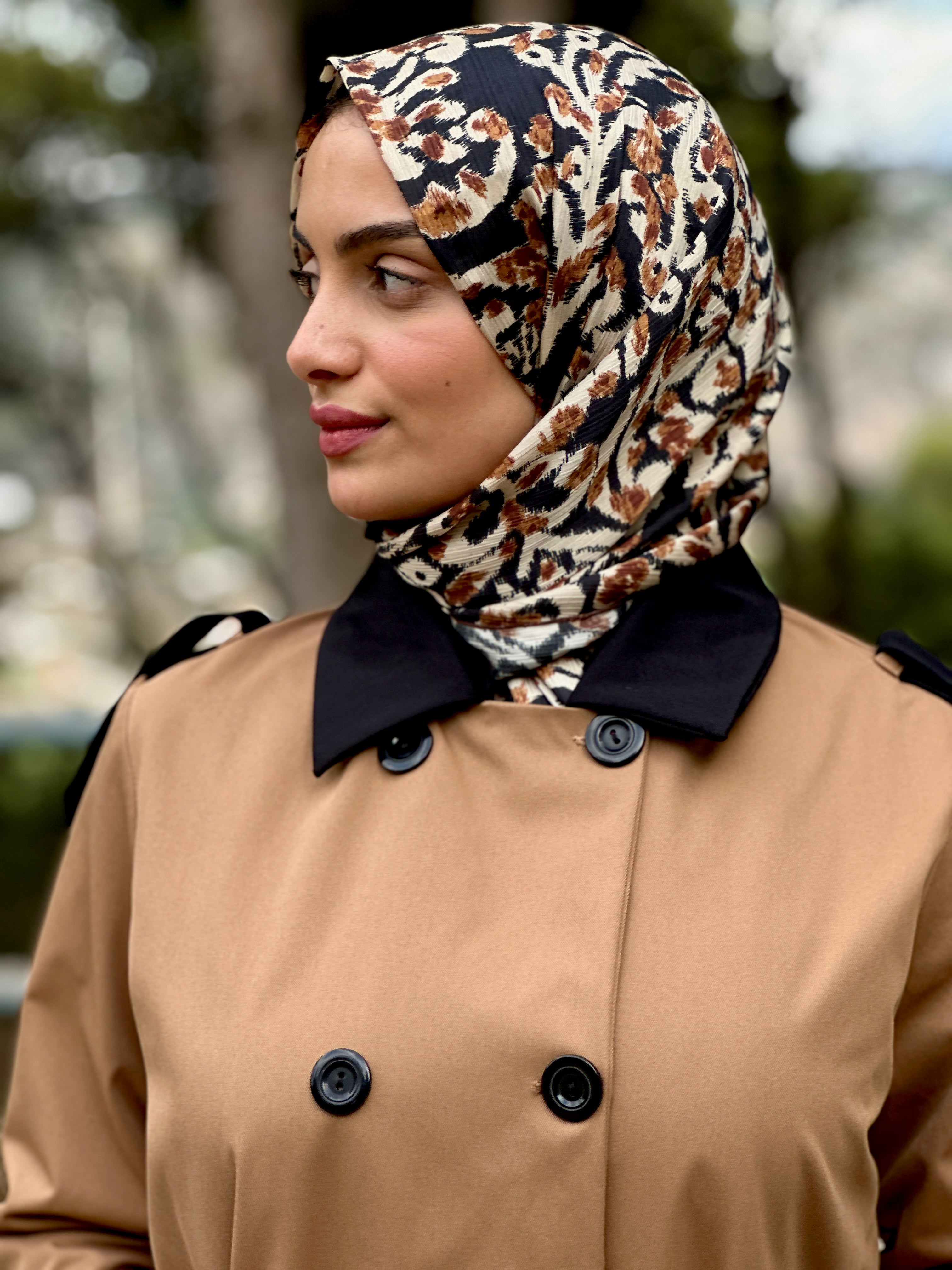 Gabardine camel et noir