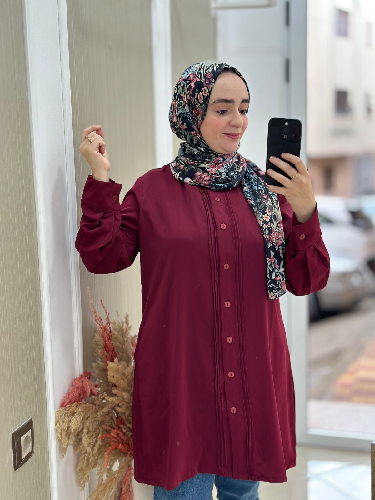 The Grace Shirt – Burgundy