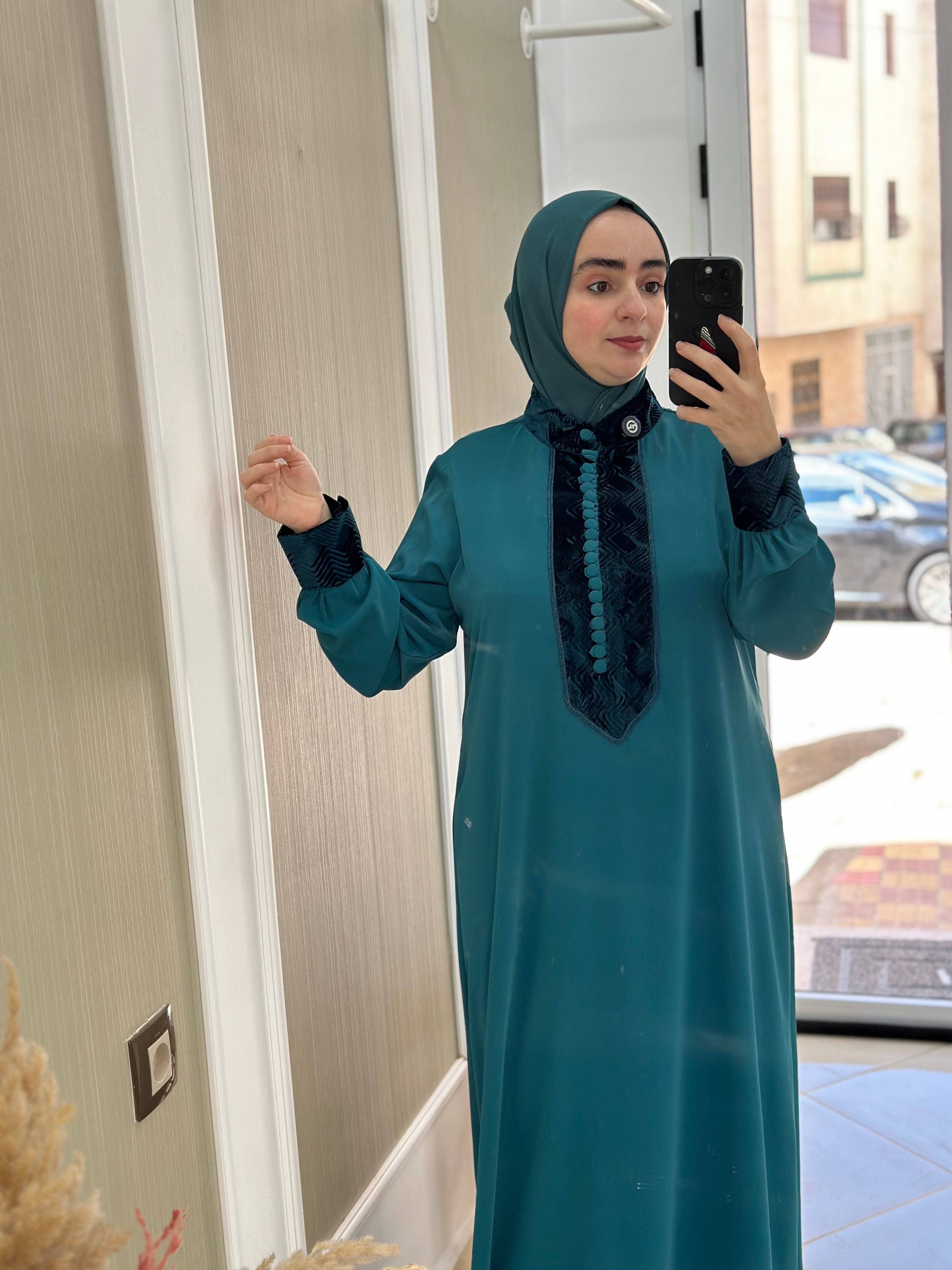 Ensemble robe turquoise