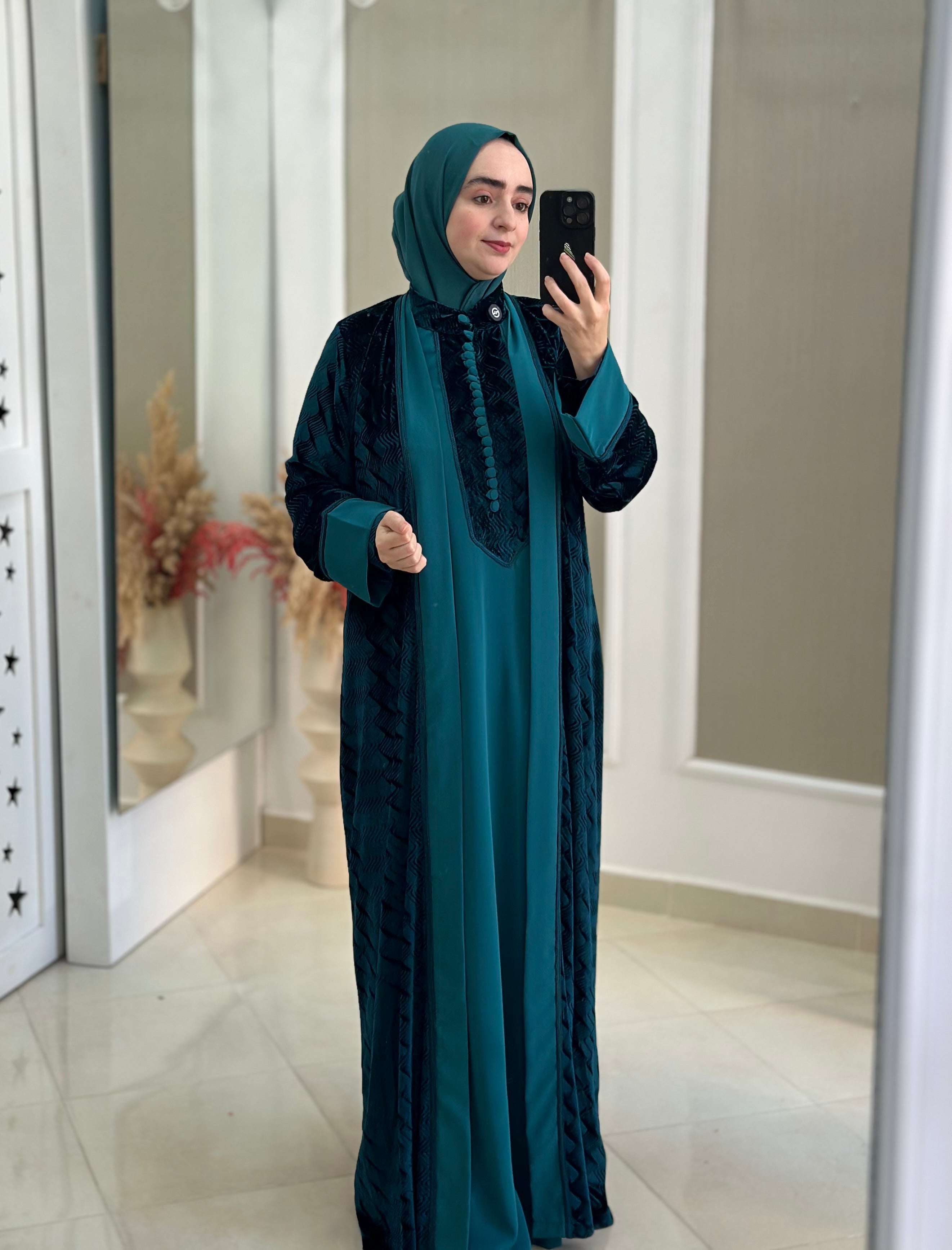 Ensemble robe turquoise