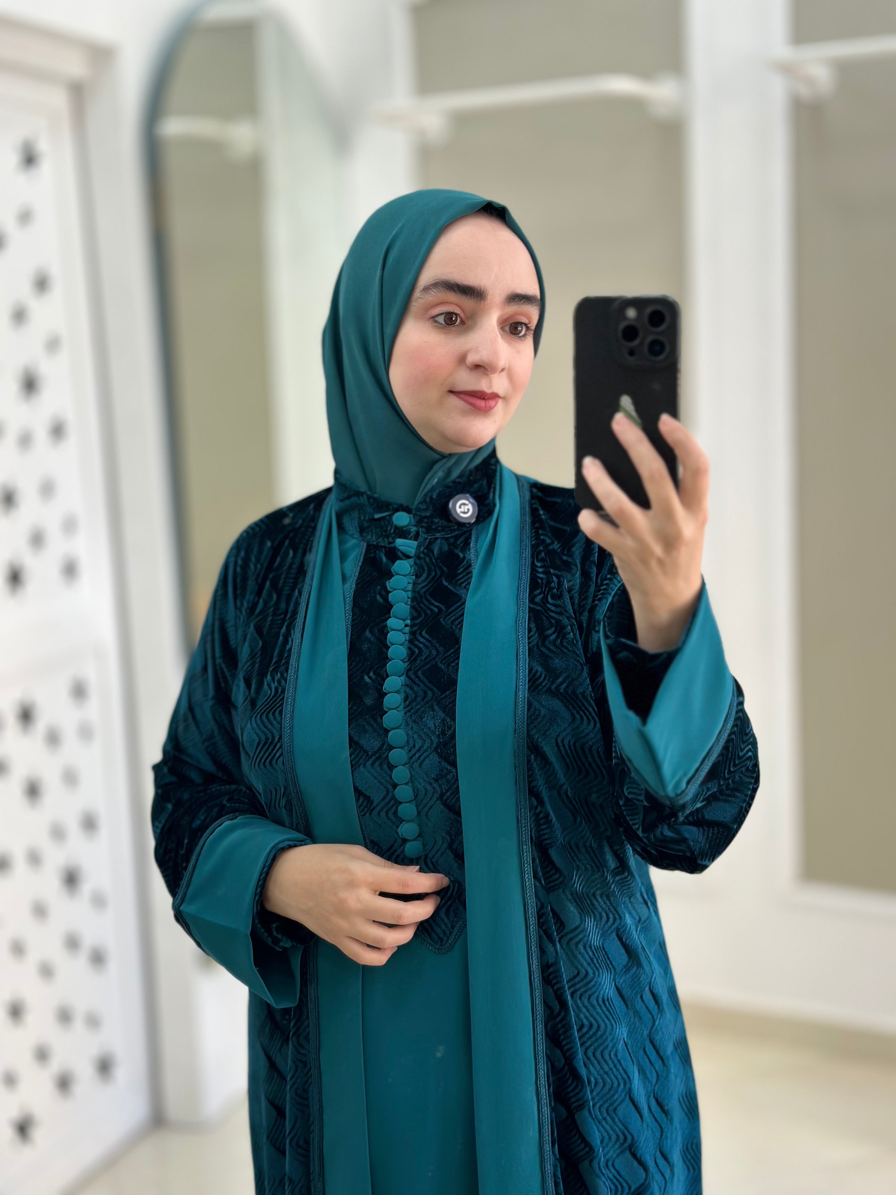 Ensemble robe turquoise